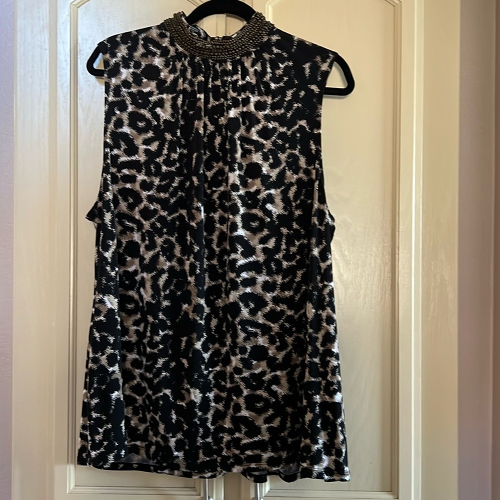 3x Alfani tank blouse with beautiful embellishments at collar. Machine wash